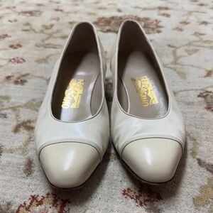 Salvatore Ferragamo cream colored flats